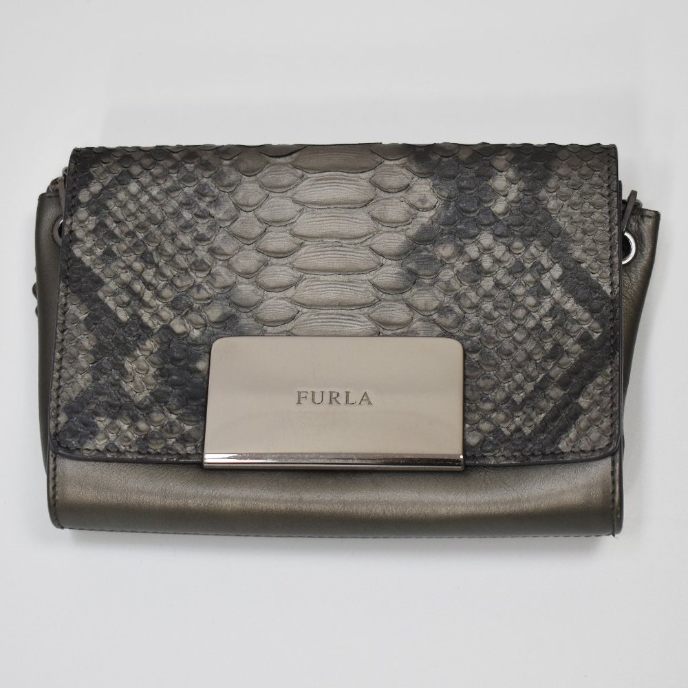 Gorgeous reptile leather mini bag, python purse, snake shoulder chain clutch